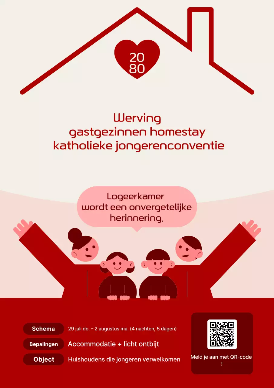 Red Simple Homestay Support Families Recruitment