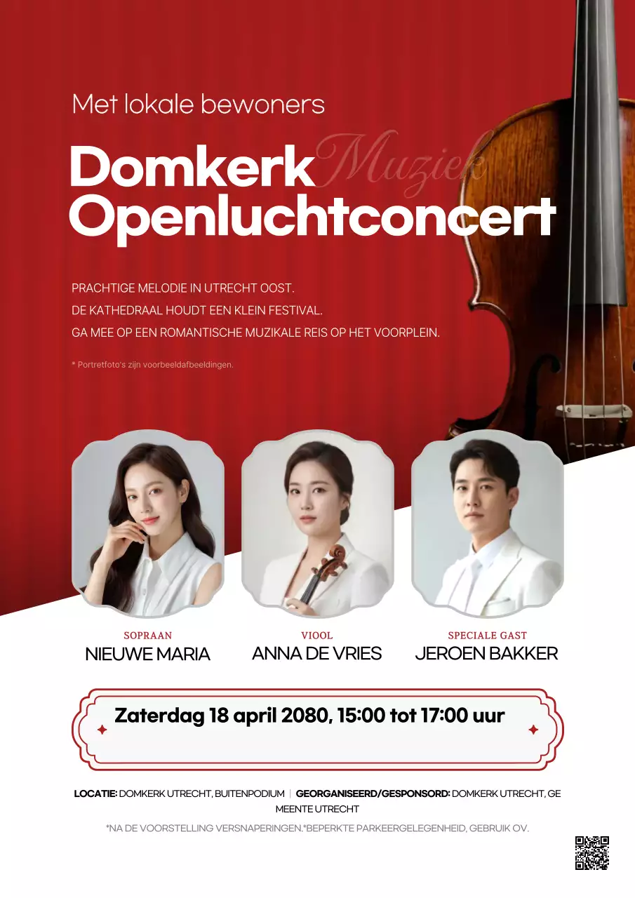Rood klassiek muziekconcert evenement