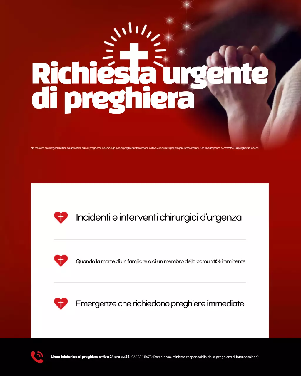 Guida alla preghiera evidenziata in rosso