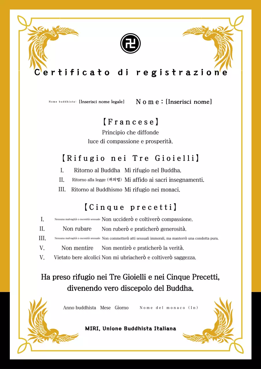 Medaglia buddista tradizionale gialla