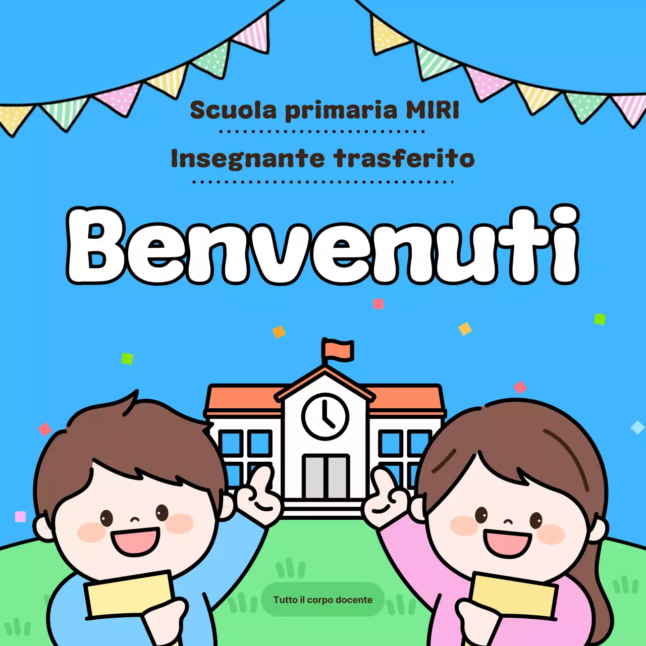 Evento scolastico carino azzurro cielo