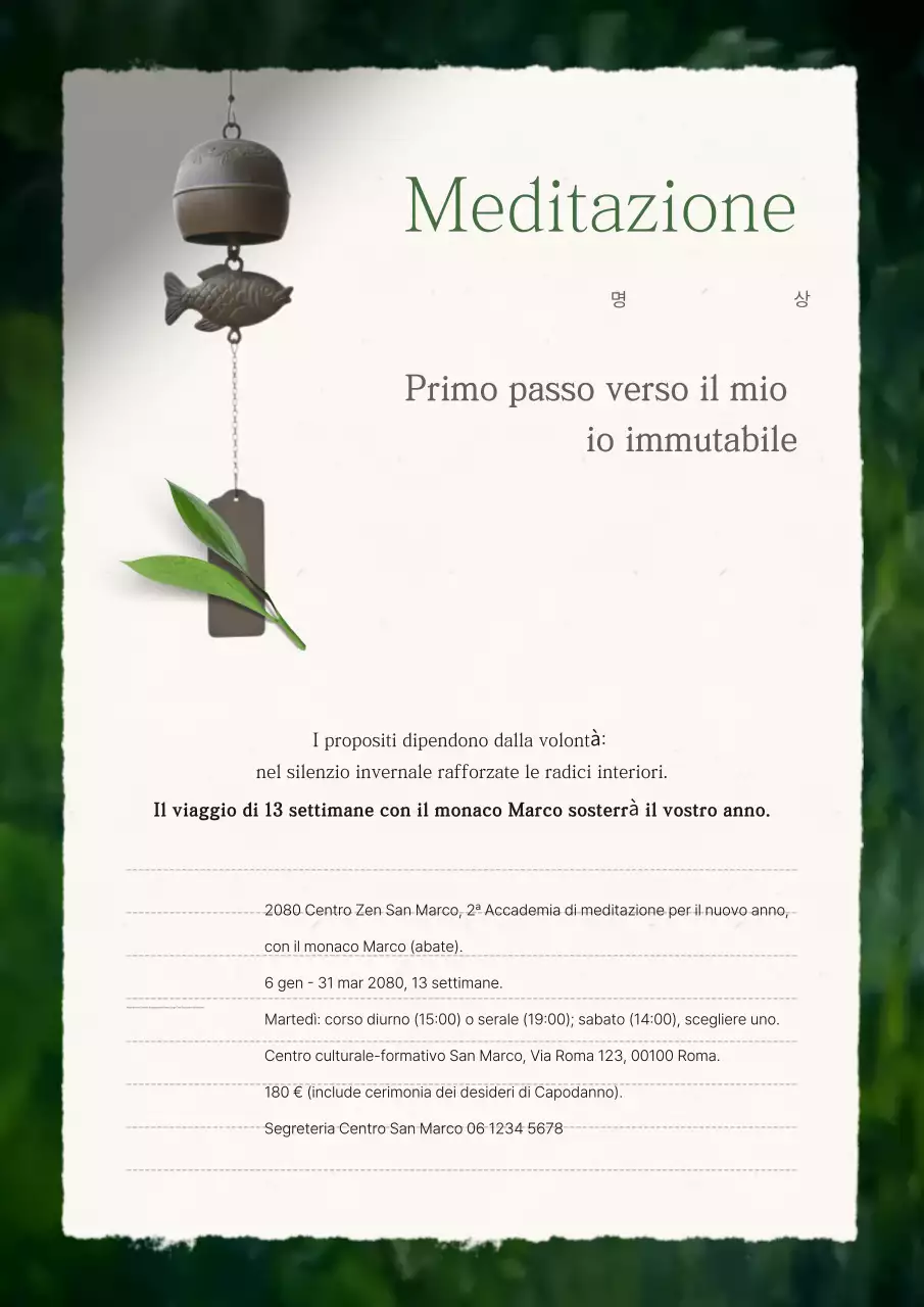 Promozione della meditazione tradizionale verde