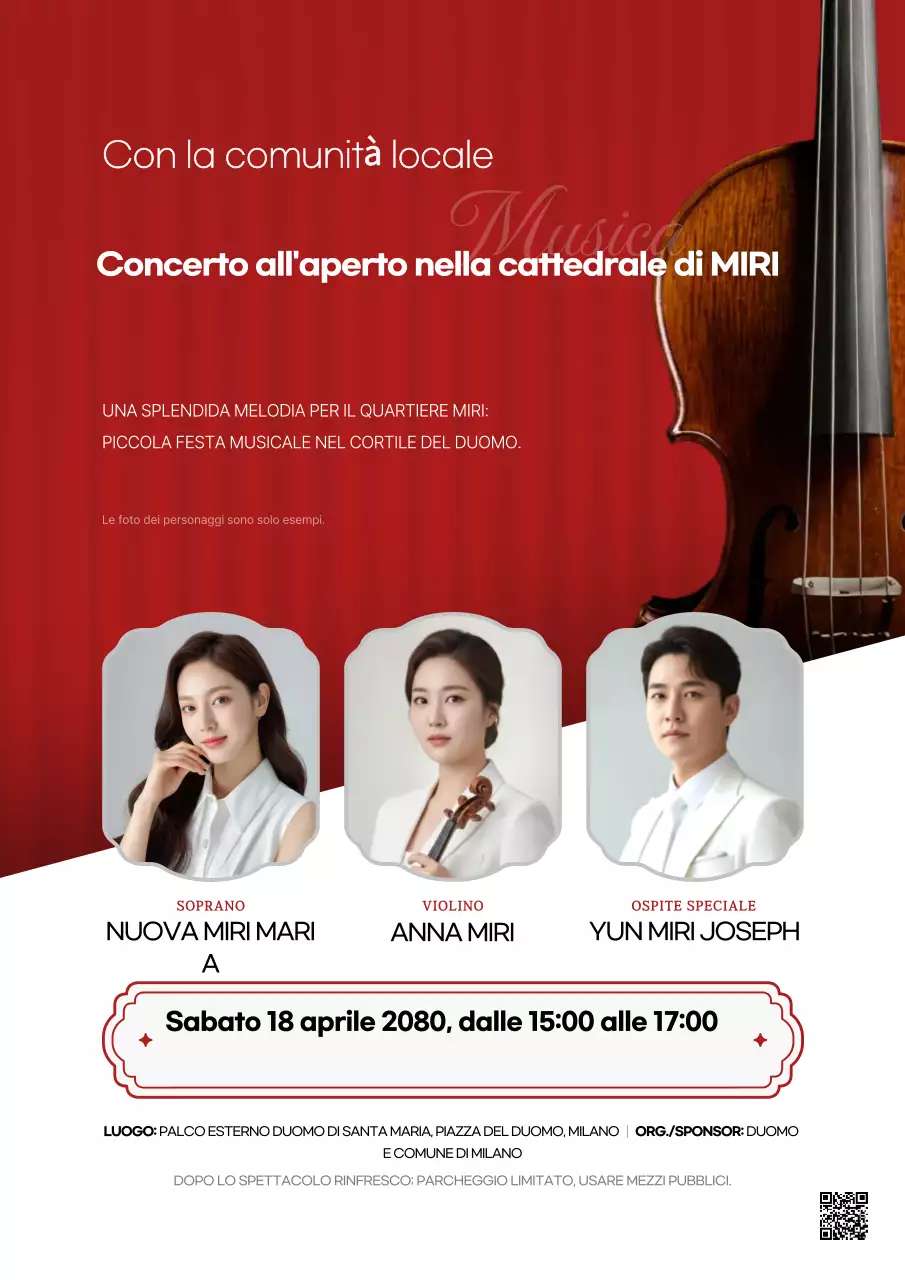 Evento concerto di musica classica rossa