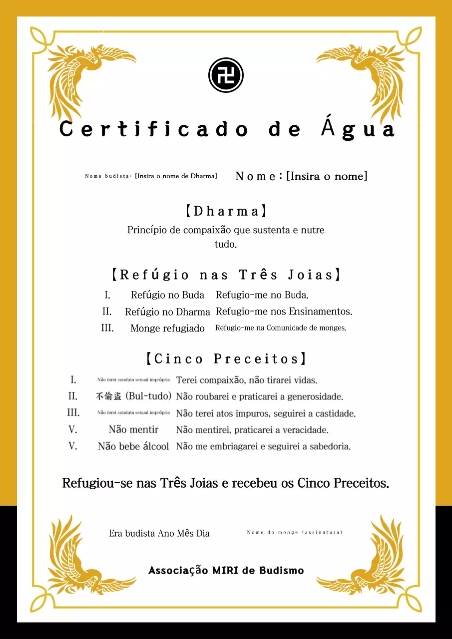 Medalha budista tradicional amarela
