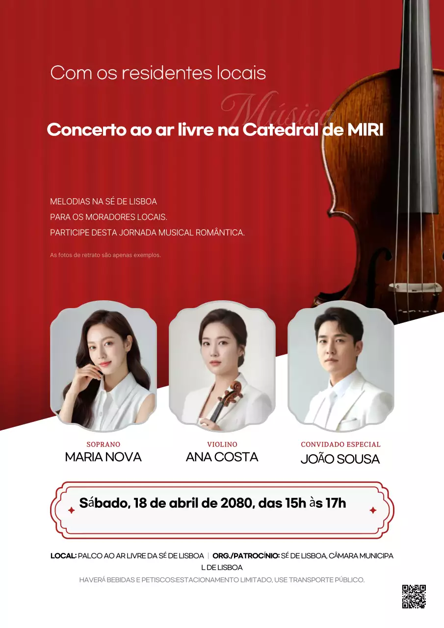 Evento de Concerto de Música Clássica Vermelha