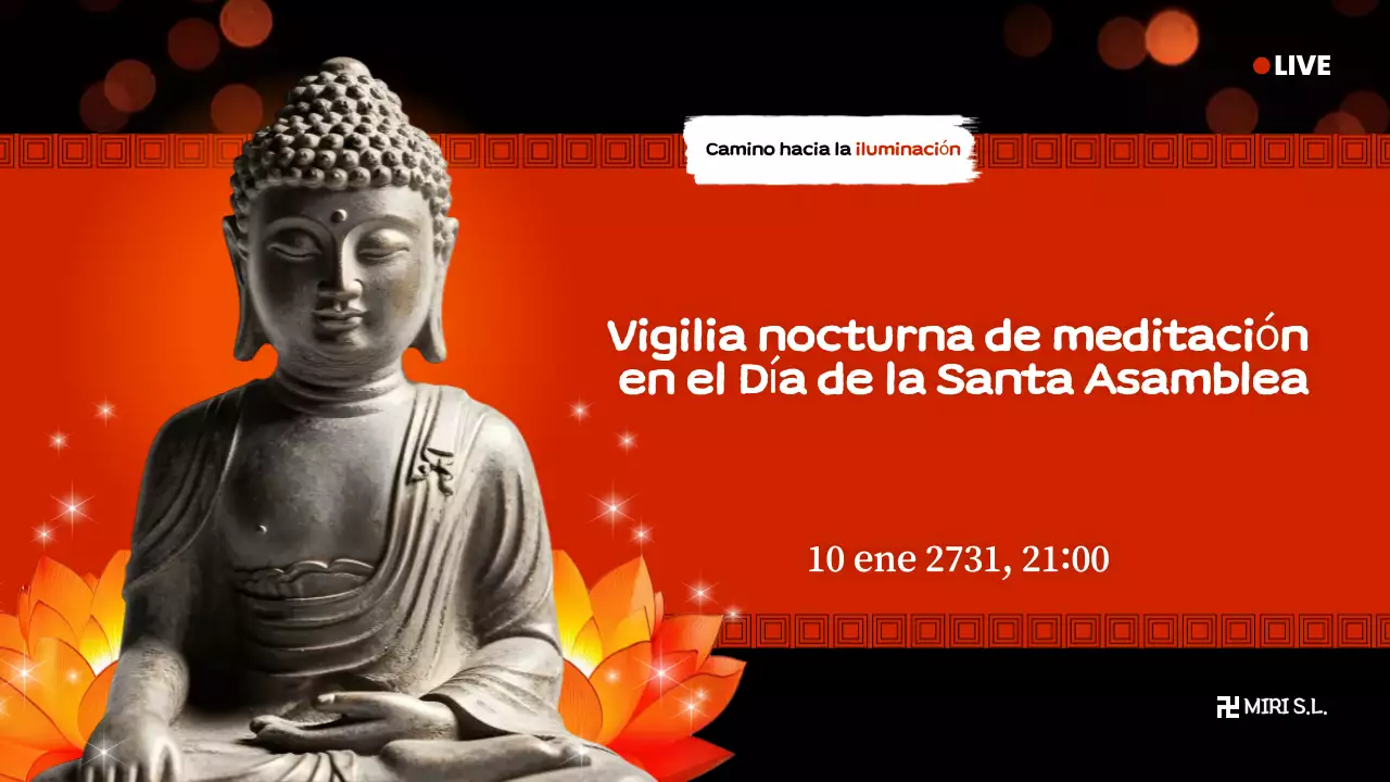 Ceremonia budista tradicional naranja