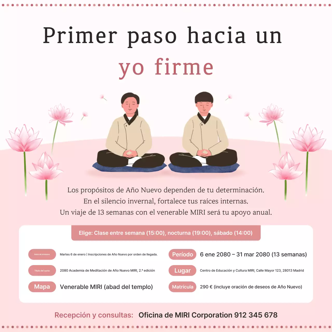 Guía de meditación oriental rosa