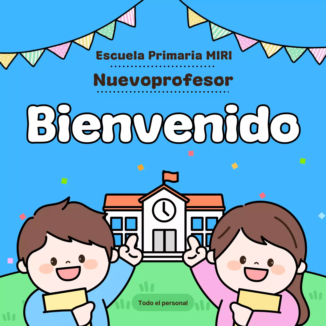 Evento escolar lindo azul cielo