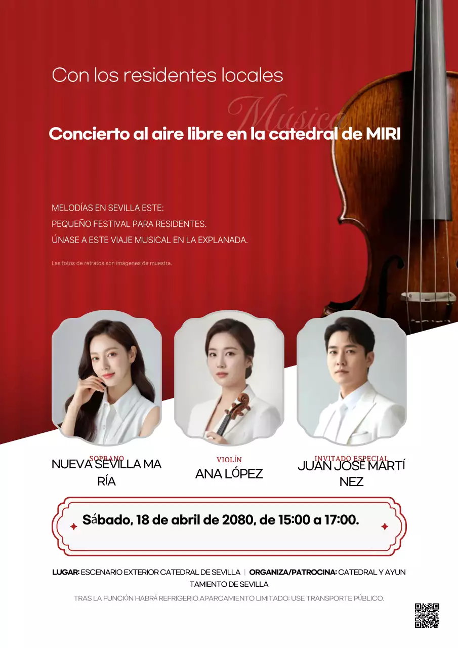 Evento de concierto de música clásica roja