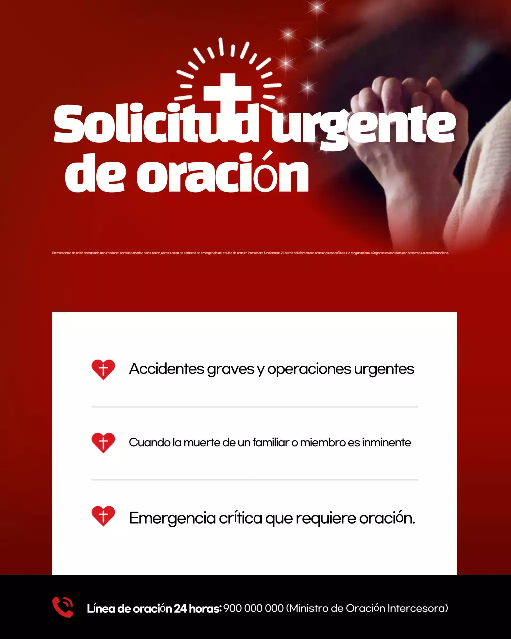 Guía de oración resaltada en rojo