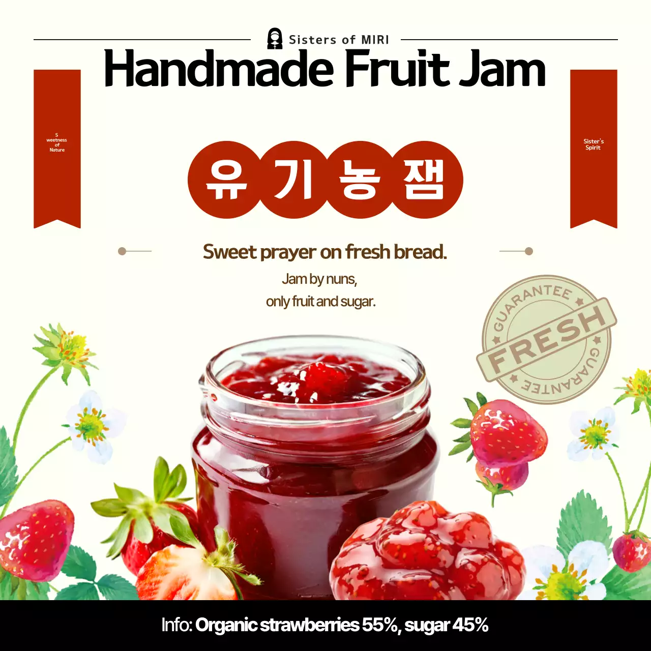 Quảng bá các sản phẩm hữu cơ truyền thống màu đỏ.