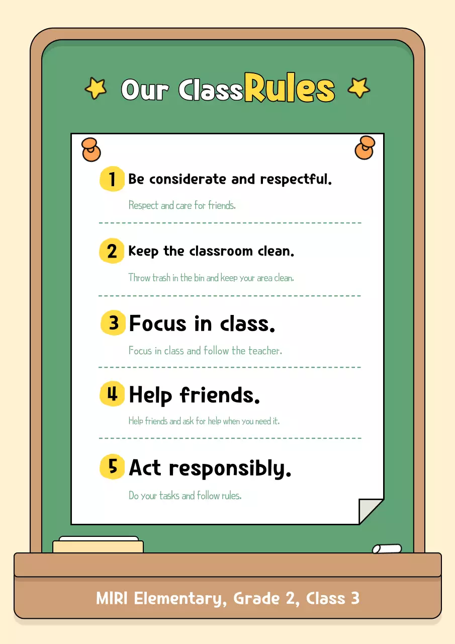 Hướng dẫn nội quy trường học dưới dạng bảng đen.