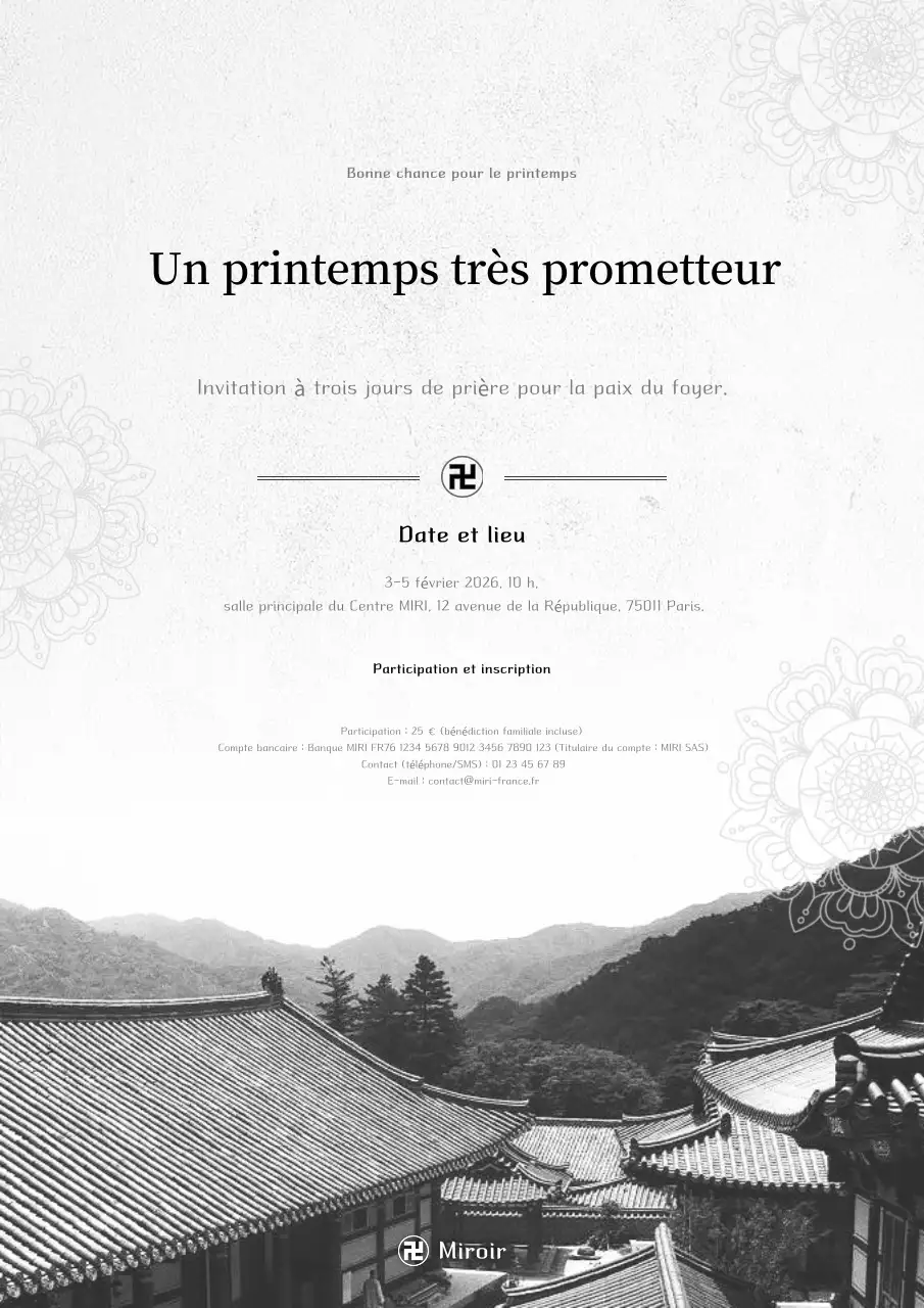 Guide des événements traditionnels en noir et blanc