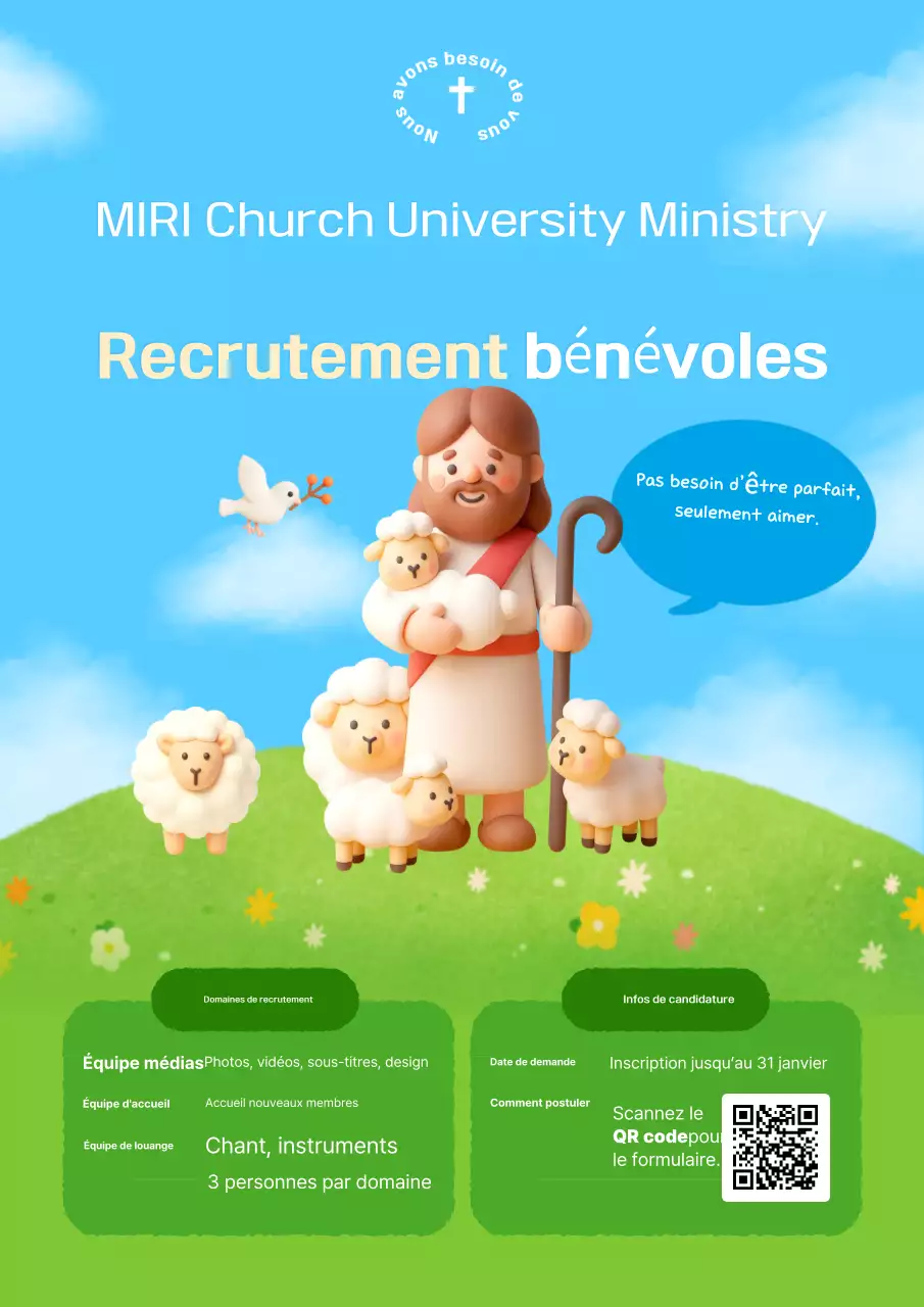 Recrutement à l'église Sky Blue Baby