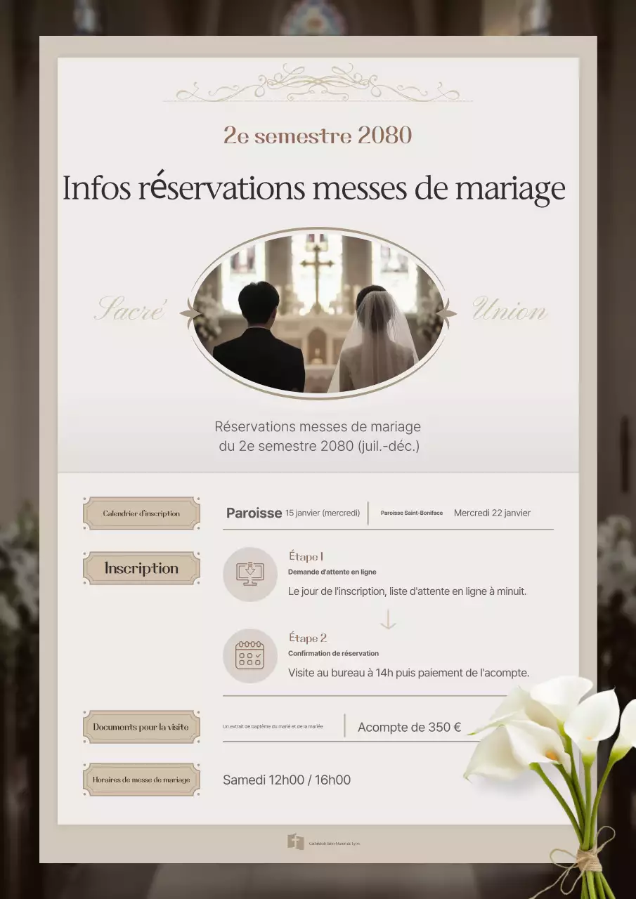 Guide de mariage classique beige