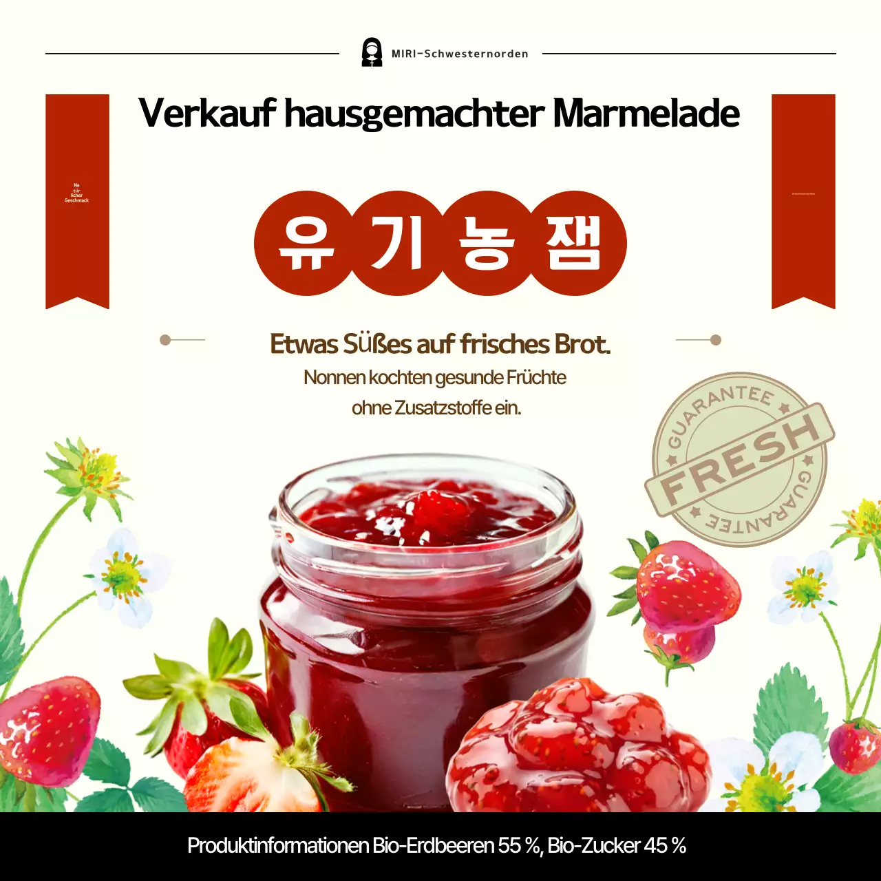 Förderung roter traditioneller Bio-Produkte