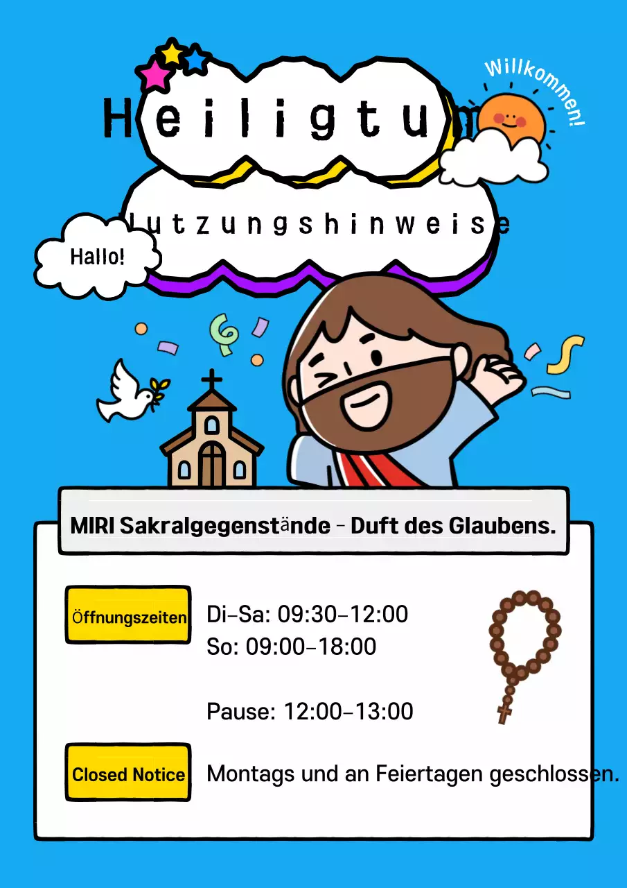 Himmelblauer, niedlicher religiöser Führer