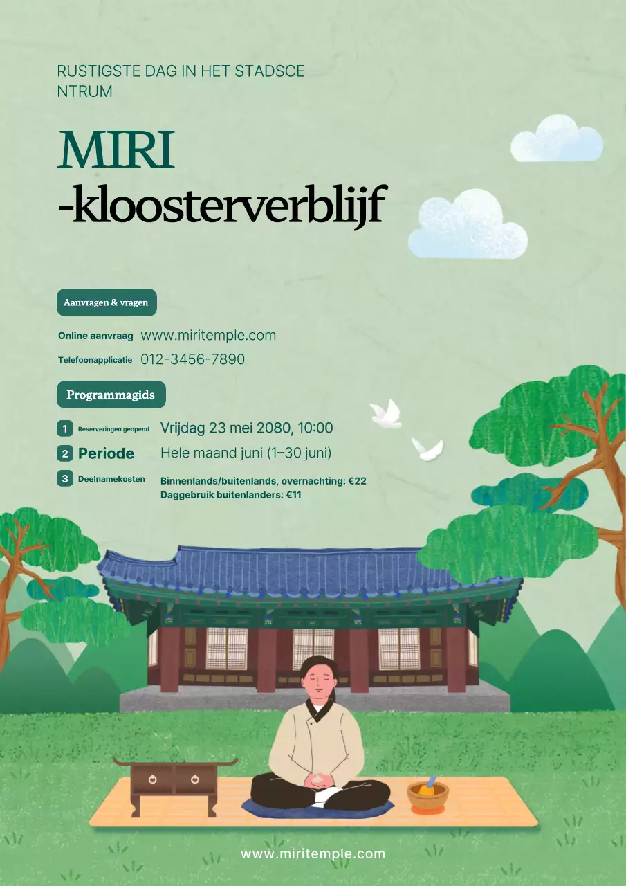 Gids voor een verblijf in een traditionele groene tempel