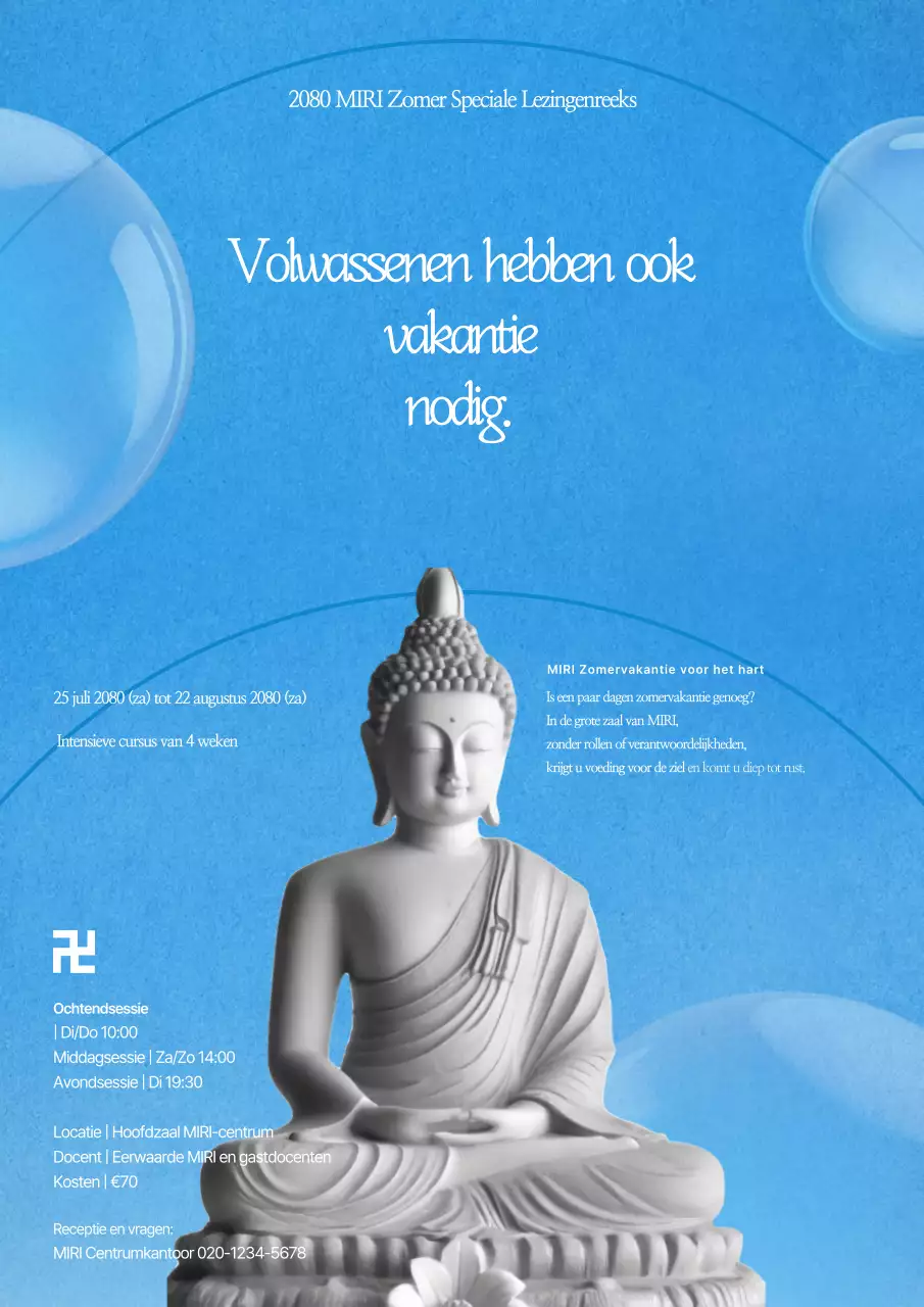 Blauwe eenvoudige meditatie-aanbieding