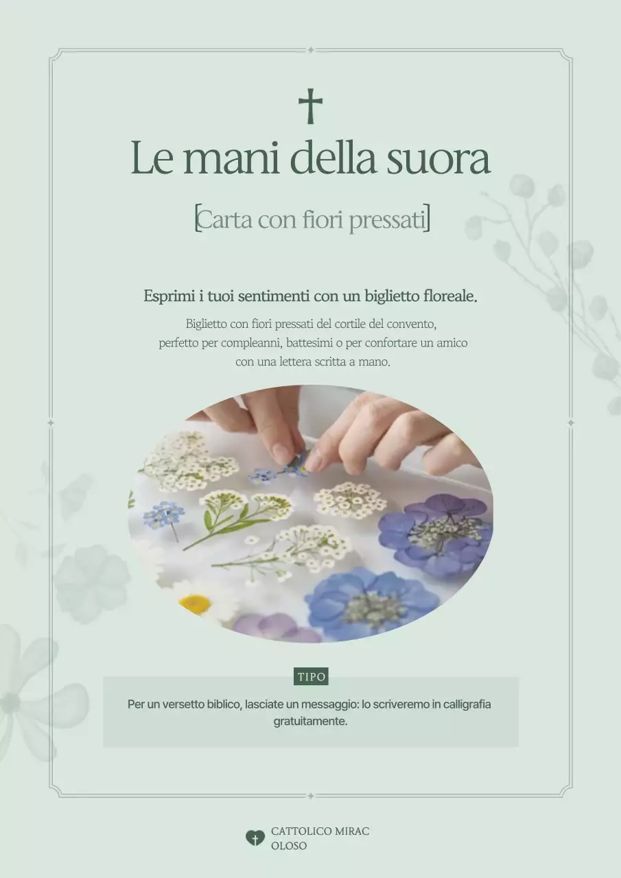Cartolina semplice fatta a mano alla menta