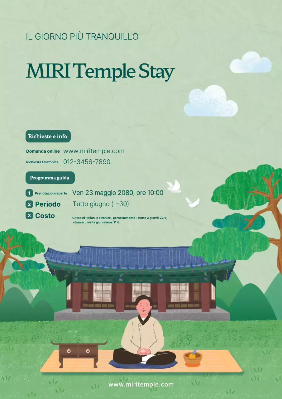 Guida al soggiorno nel tempio tradizionale verde
