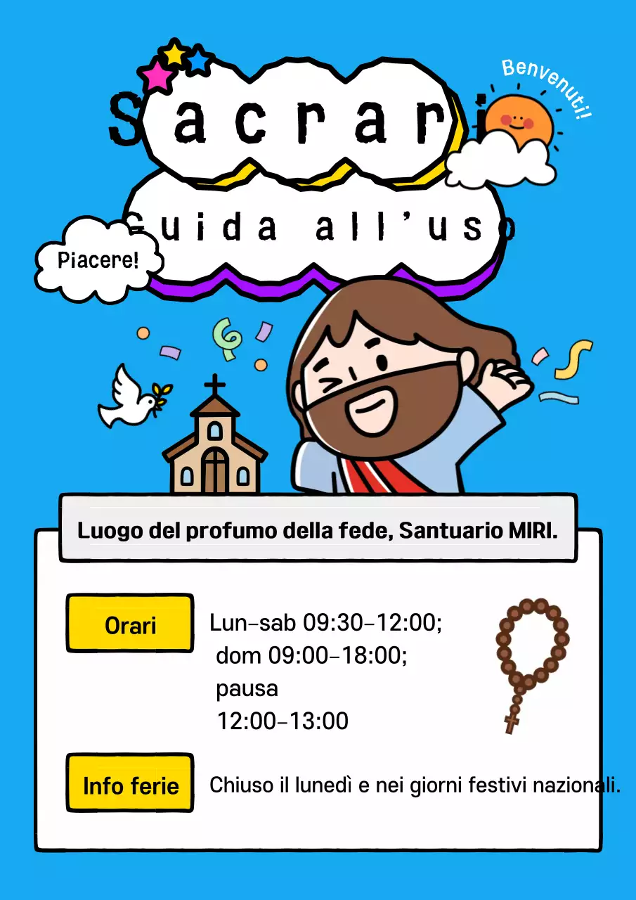 Guida religiosa carina blu cielo