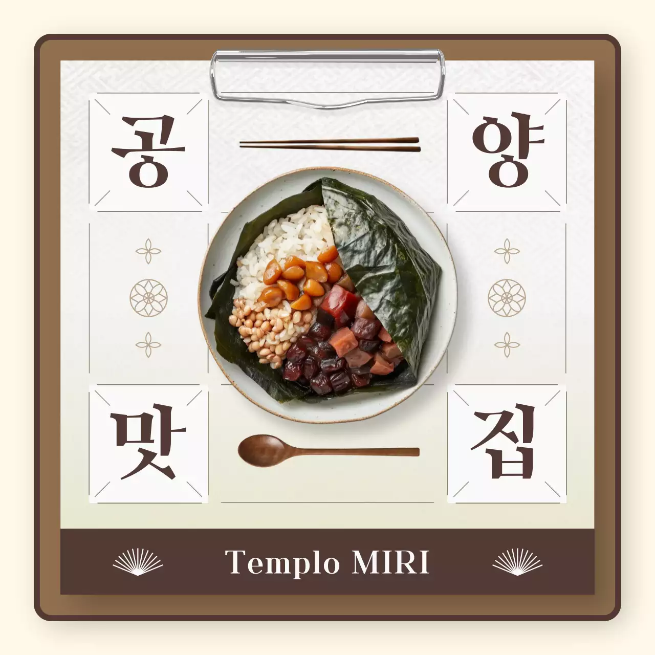Promoção da comida tradicional bege dos templos