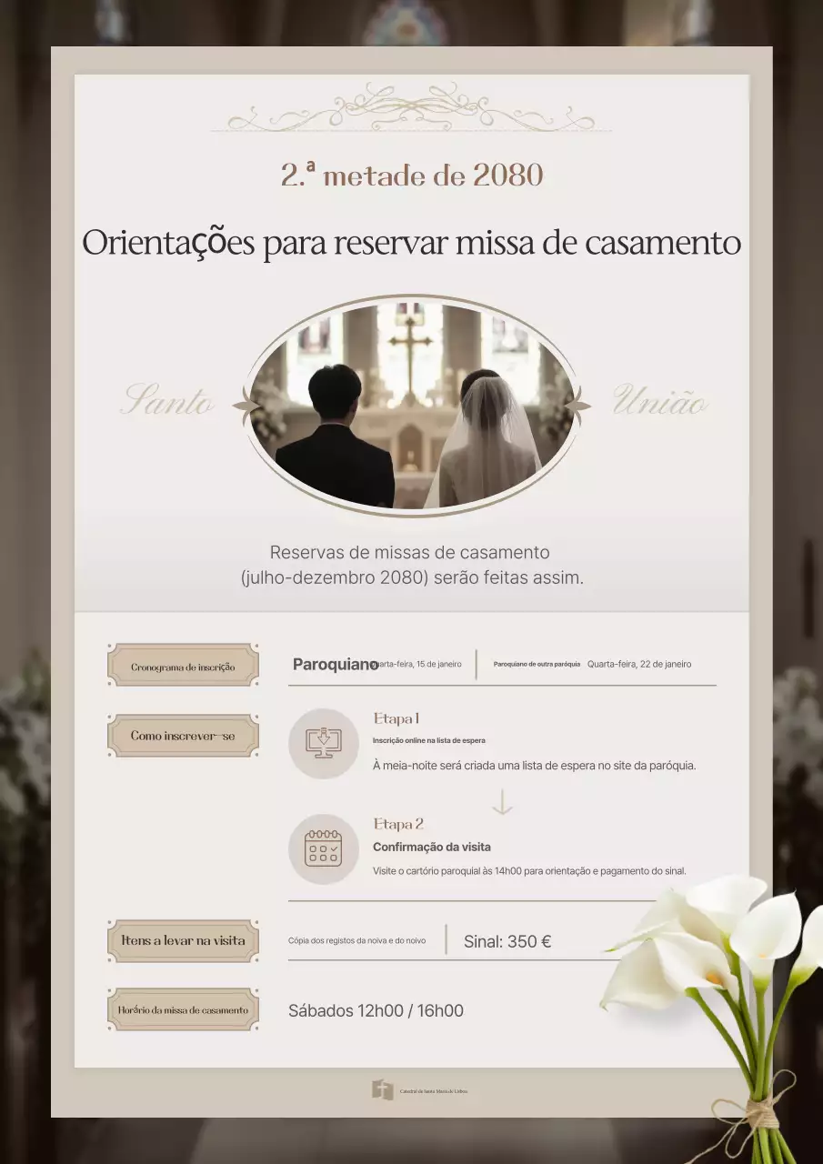 Guia de Casamento Clássico Bege