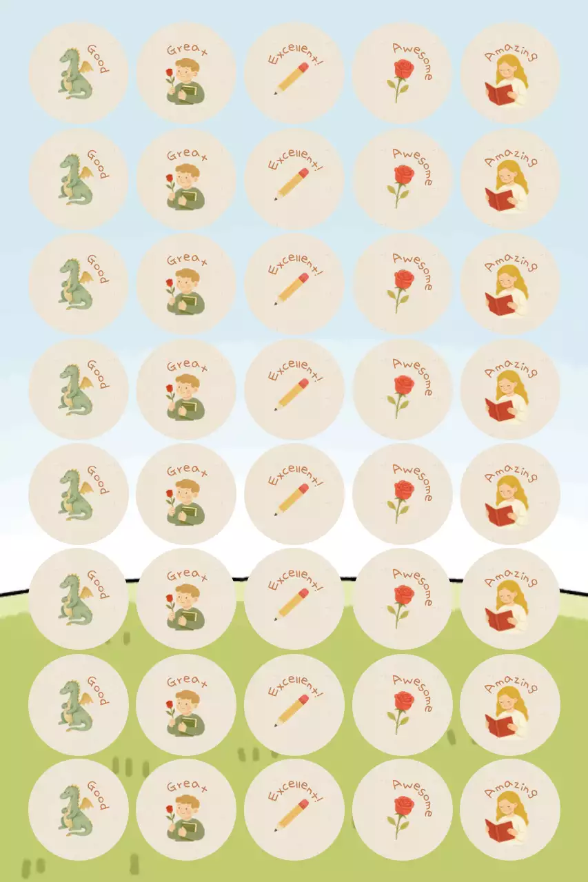 하늘색 동화 스티커