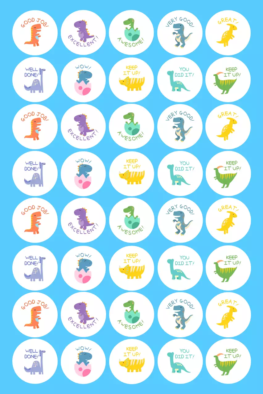 하늘색 아기자기한 스티커 용품