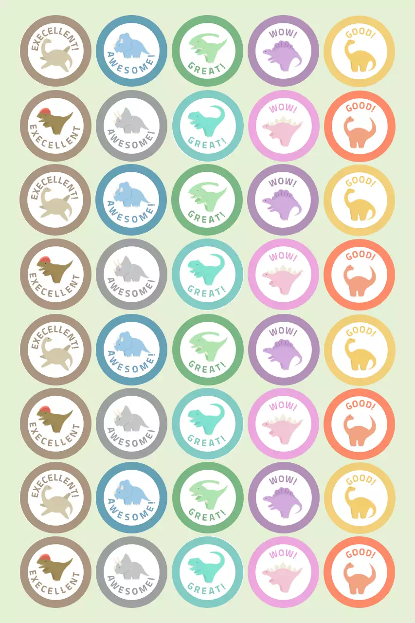 민트 아기자기한 스티커 문구