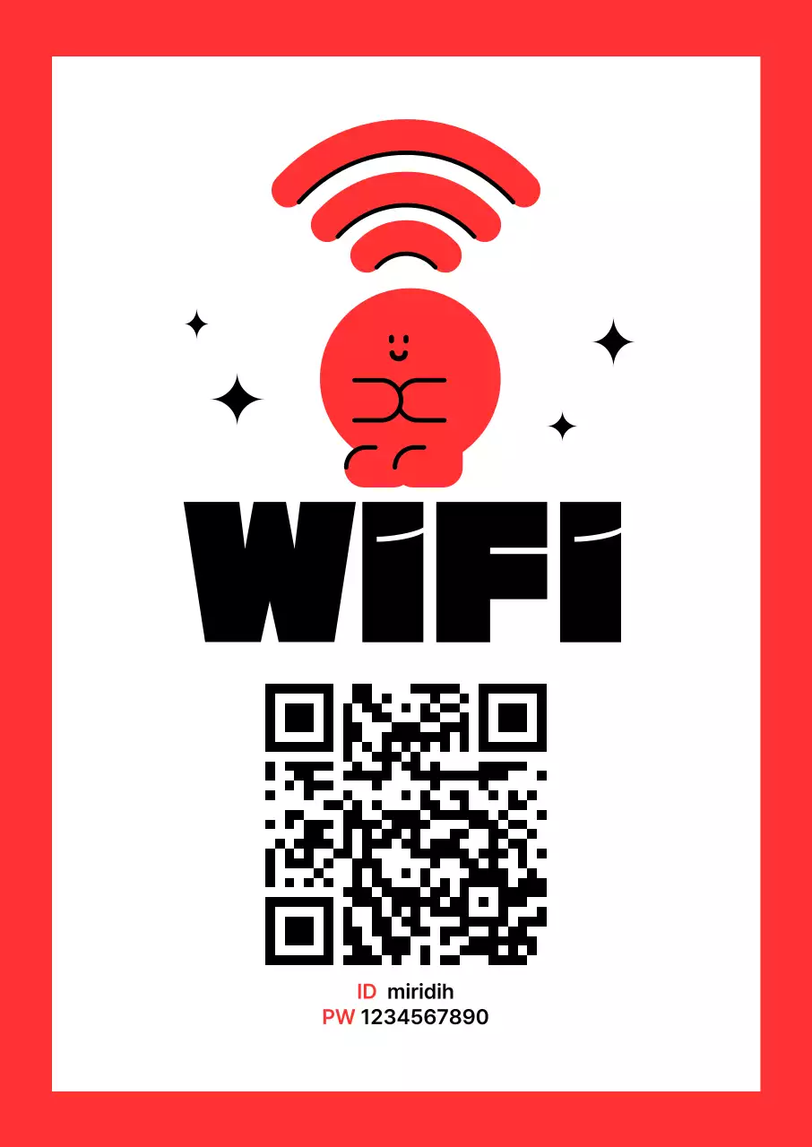 빨강 심플 인터넷 안내