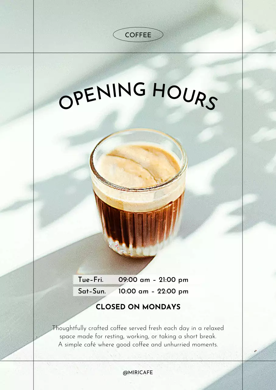 베이지 미니멀 카페 안내