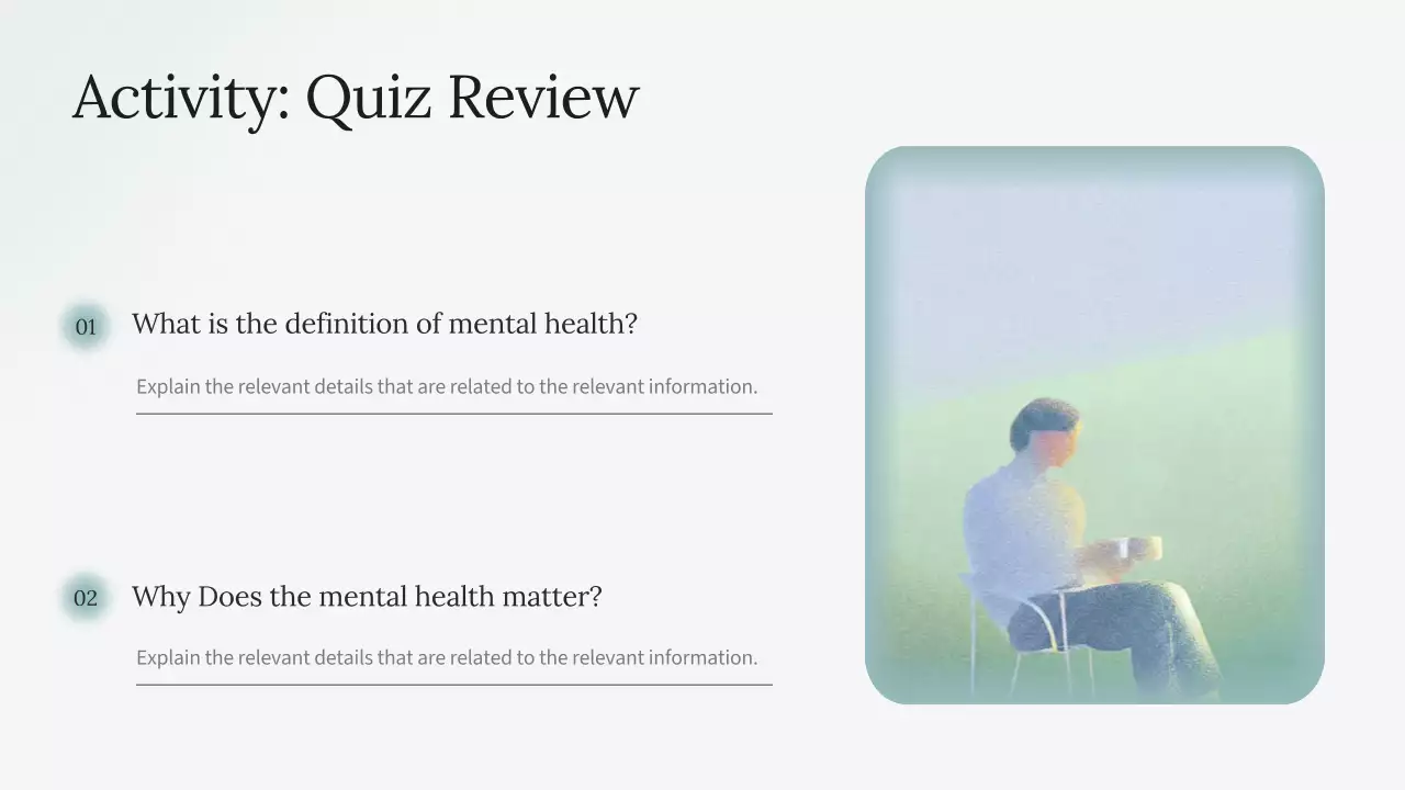 친환경 미니멀리즘 정신 건강 프레젠테이션