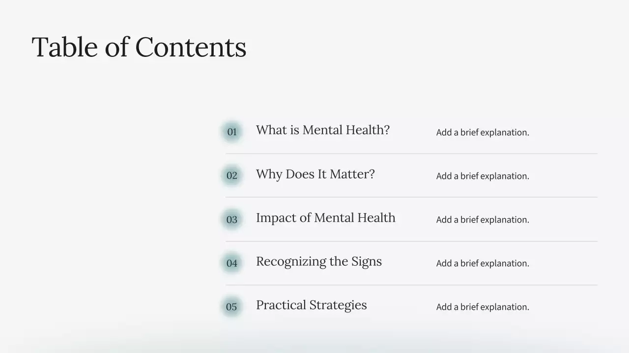 친환경 미니멀리즘 정신 건강 프레젠테이션