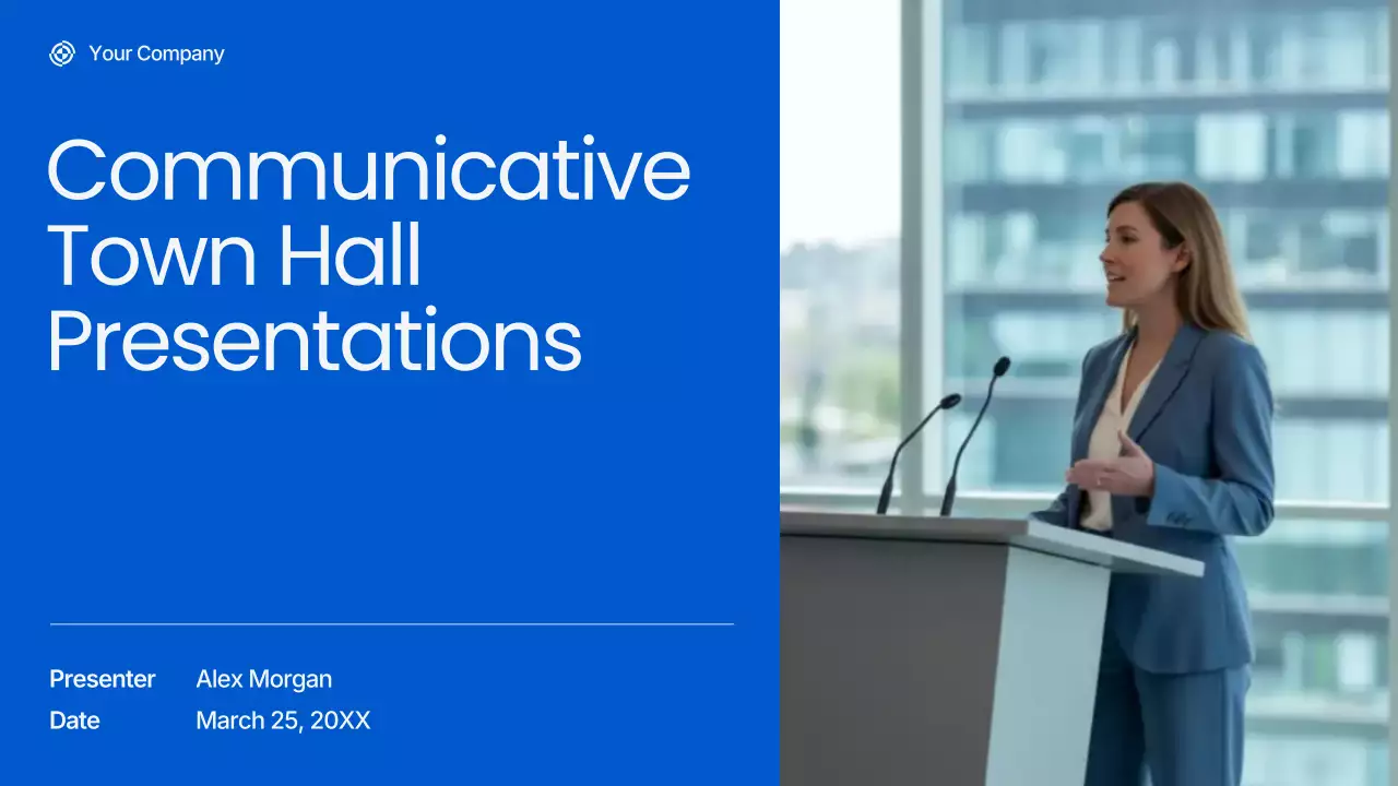 Presentasi Pertemuan Balai Kota Profesional Biru