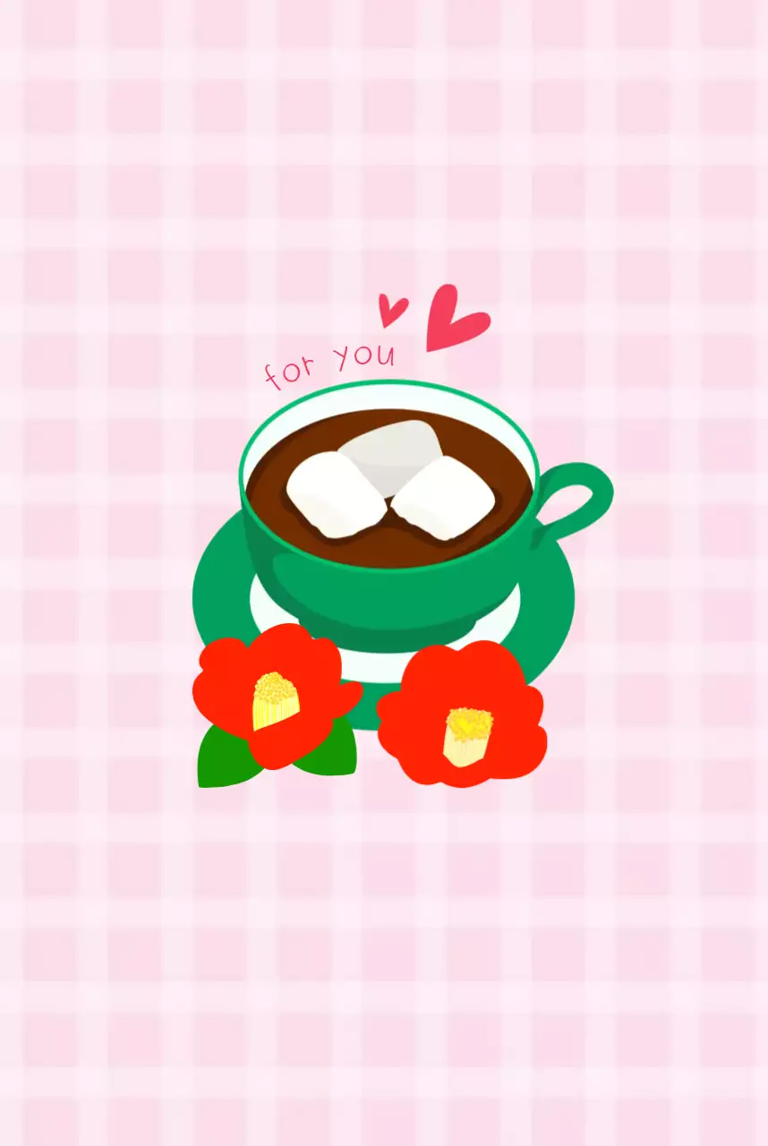 핑크 아기자기한 음료 편지