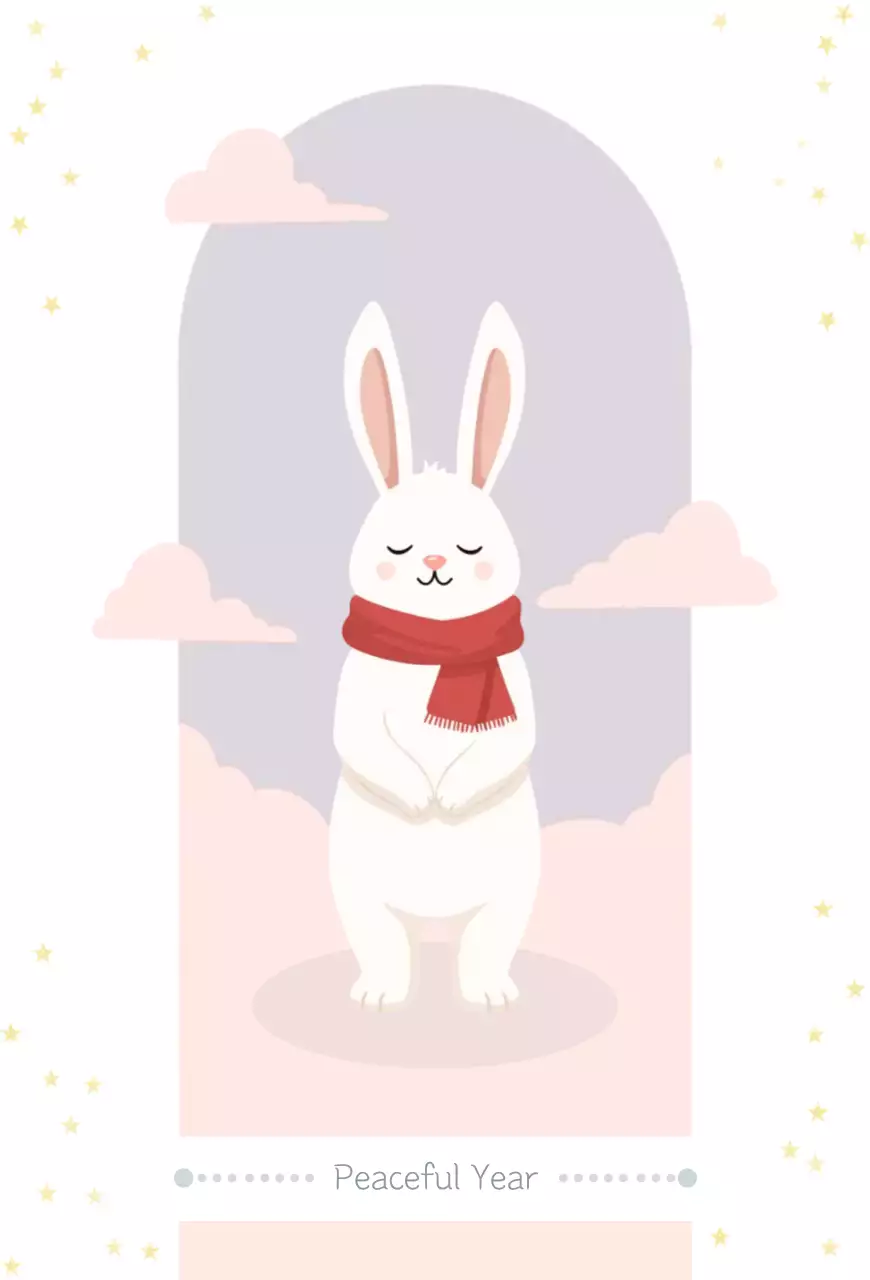 핑크 아기자기한 신년인사 새해 인사말 연하장