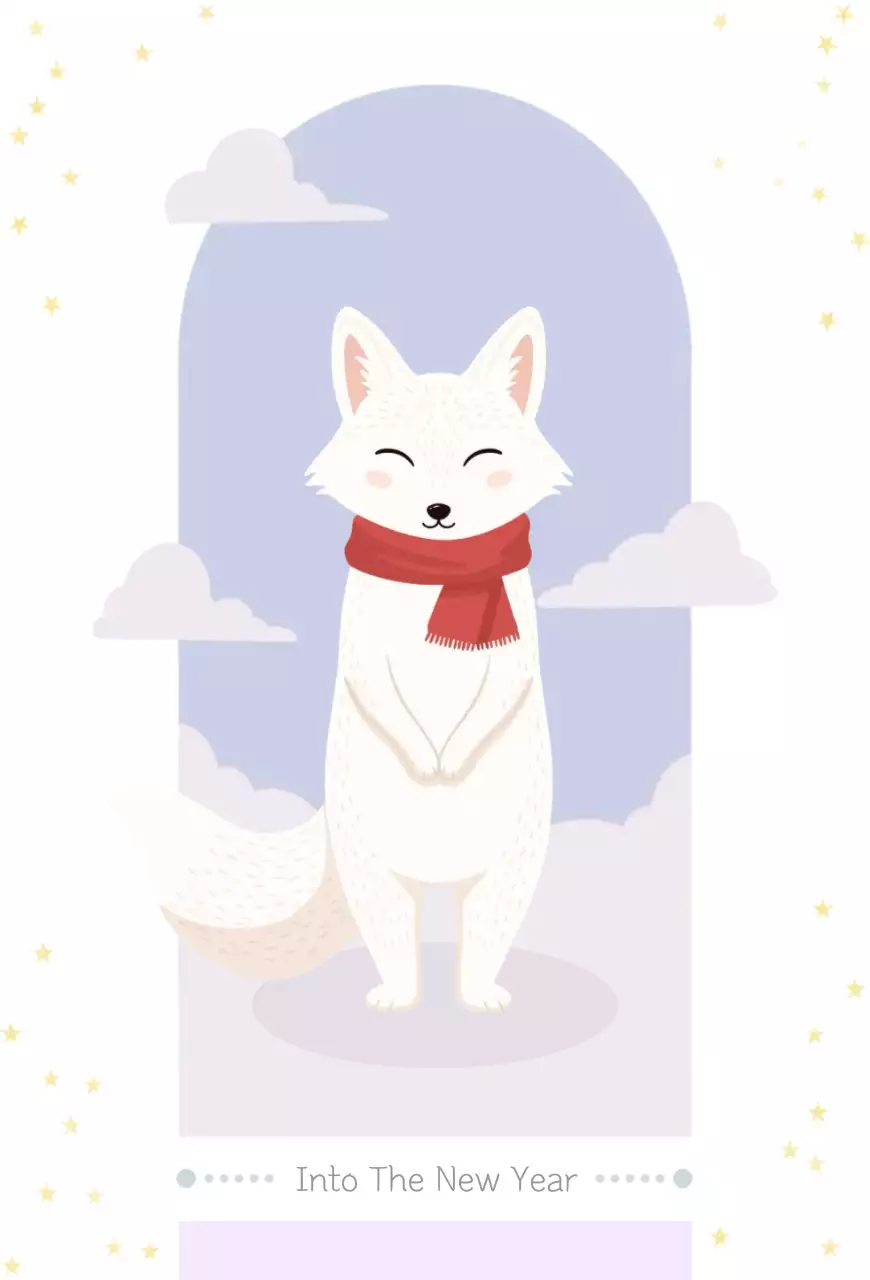 파란색 아기자기한 새해인사말 신년인사 연하장