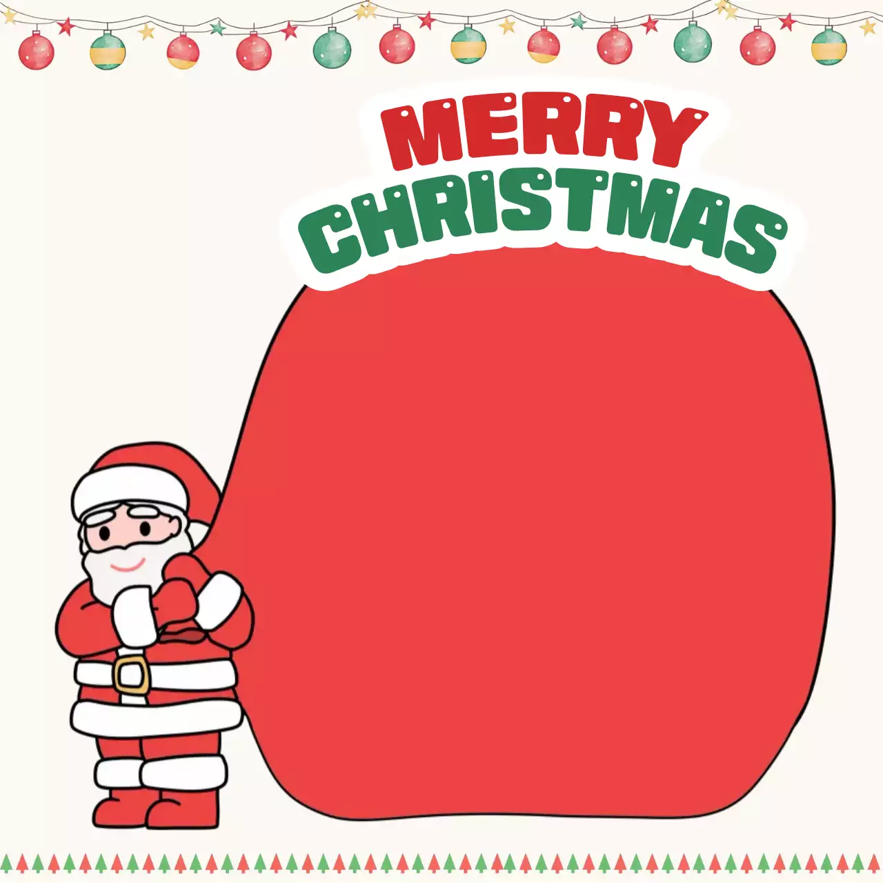 붉은색 심플한 크리스마스 카드