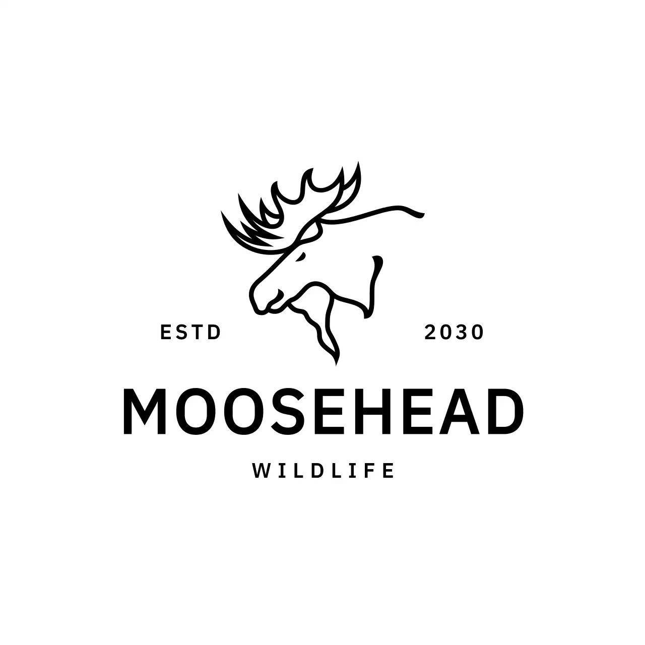 black minimalist wildlife moose for brand identity