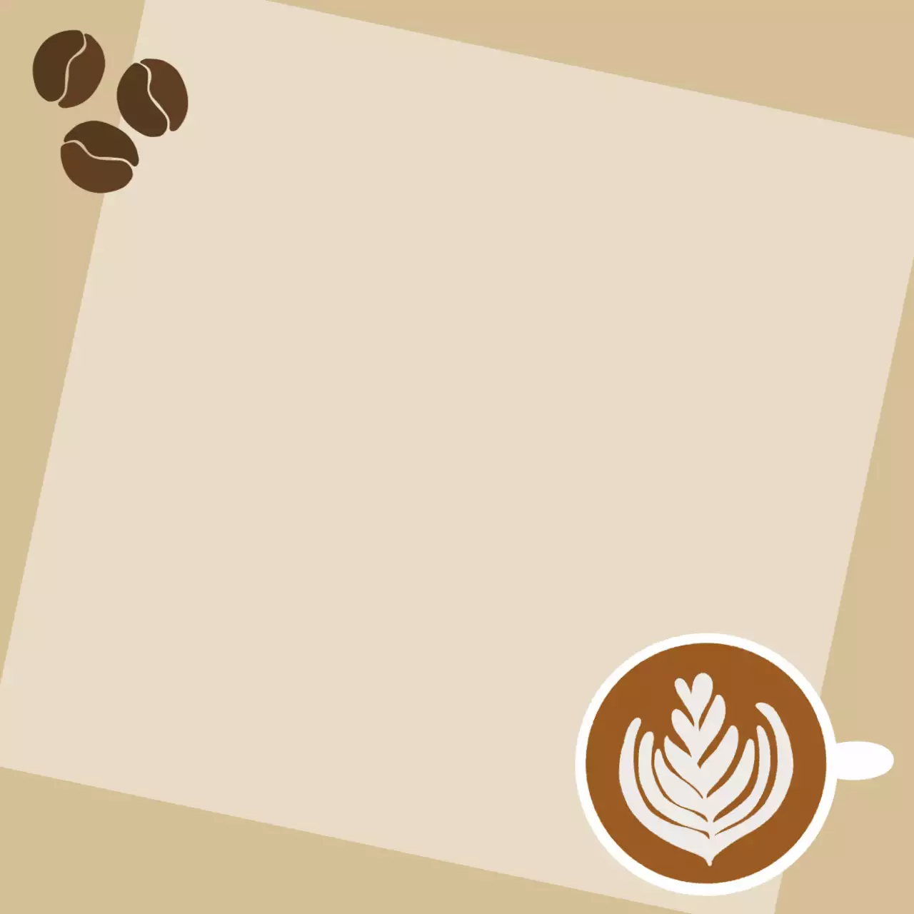 베이지 심플 커피 프레임