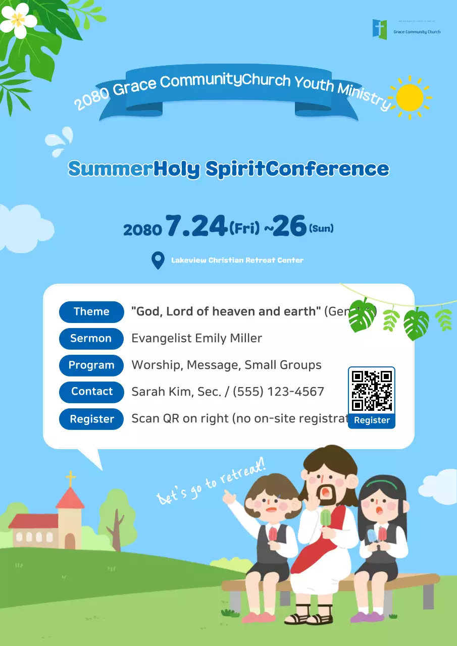 Hướng dẫn sự kiện mùa hè dễ thương màu xanh da trời