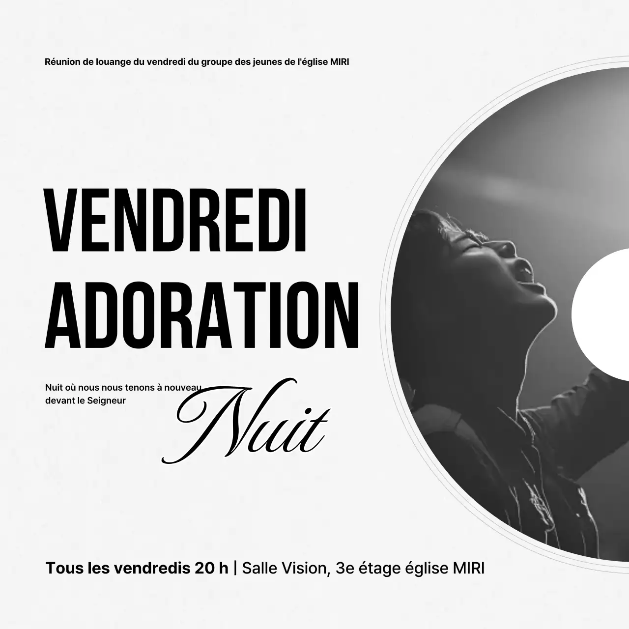 Guide de culte propre en noir et blanc