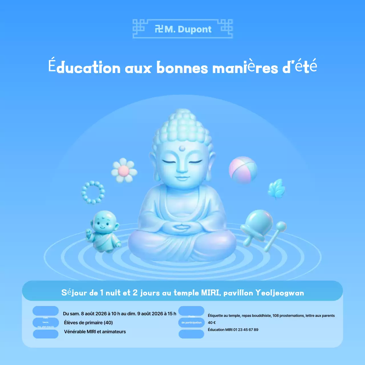 Recrutement d'étudiants en formation orientale Sky Blue