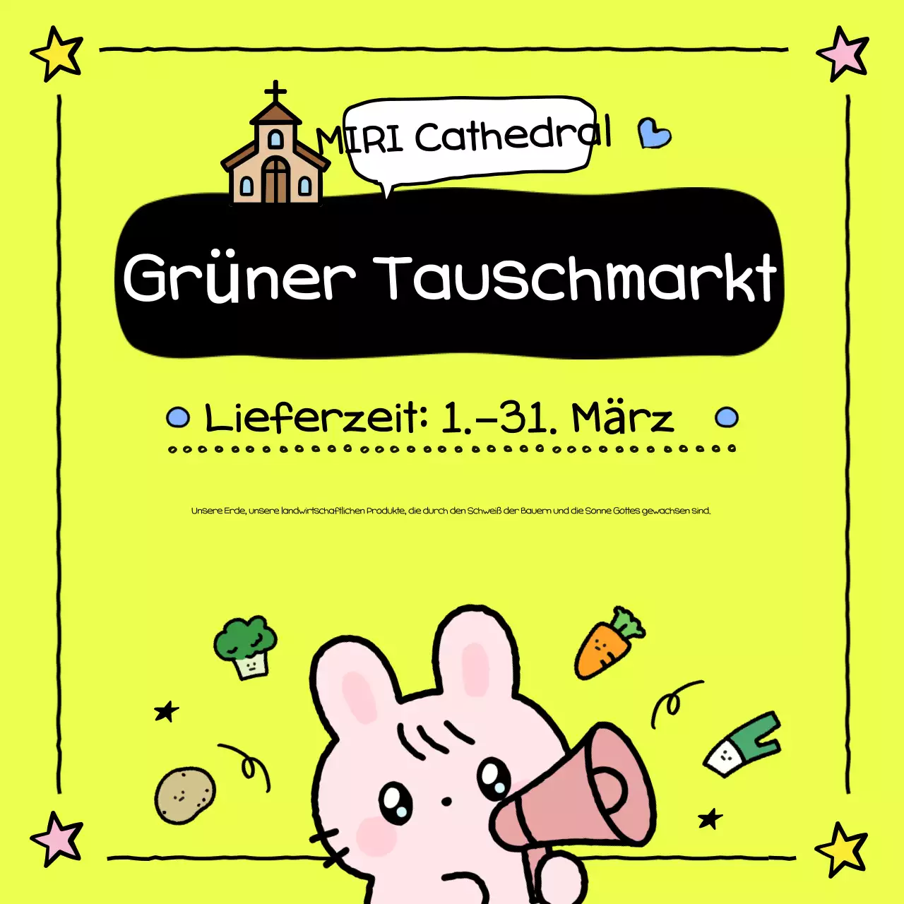 Werbung für den niedlichen Kathedralen-Sharing-Markt in Yeondu