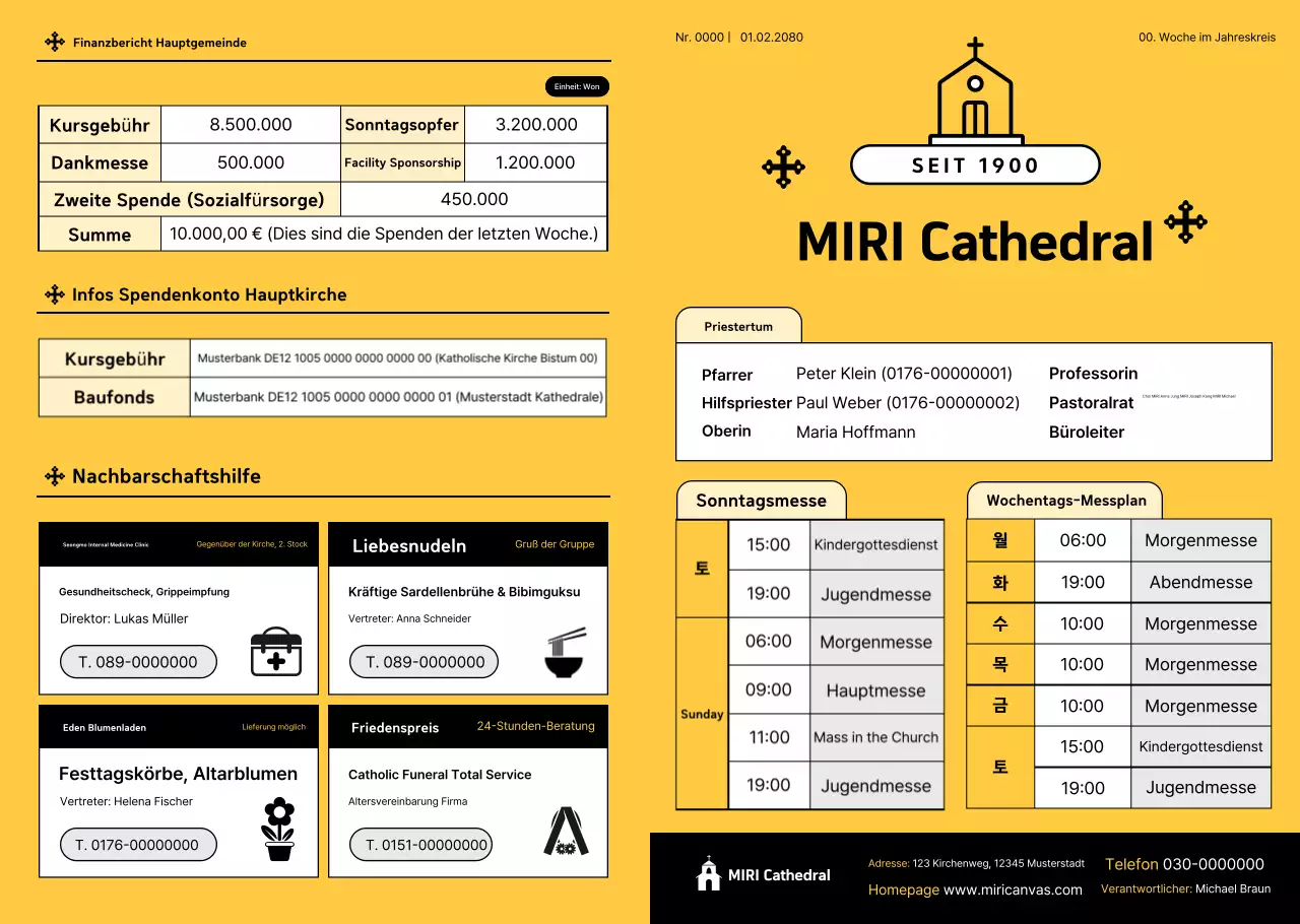 Gelber einfacher Kathedralenführer