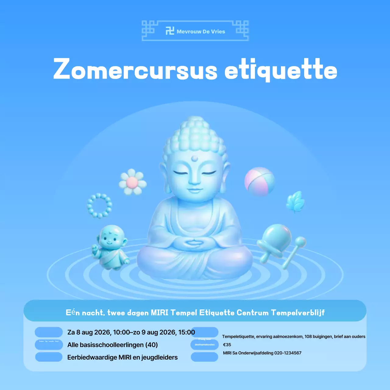 Sky Blue Oriental Training Studentenwerving