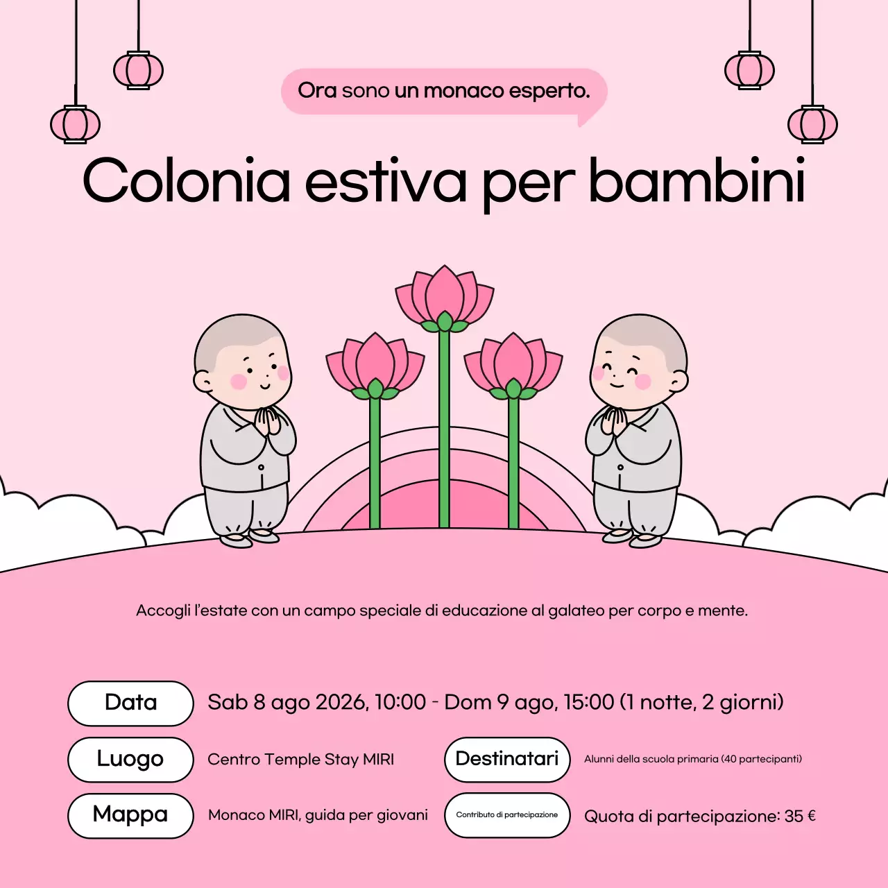 Guida alle vacanze estive per bambini rosa