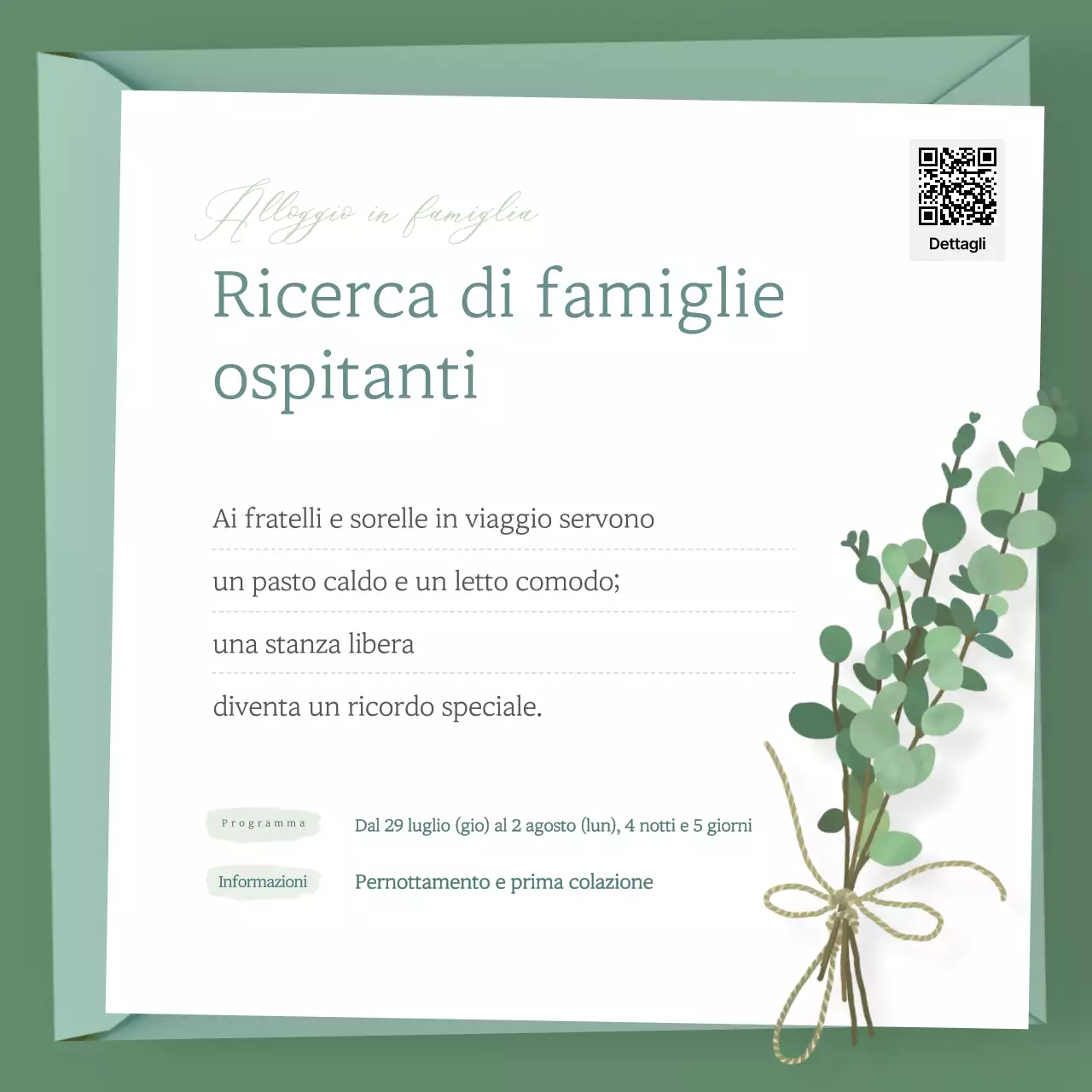Guida al reclutamento di famiglie ospitanti in una cattedrale verde e pulita